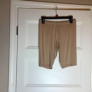 Beige Biker Shorts